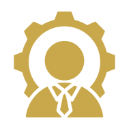 Business professional icon with gear