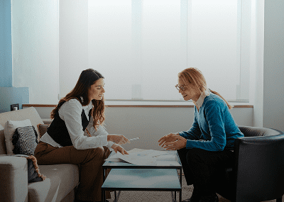 Professionals reviewing documents together