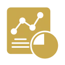 Data analytics icon with graph and chart