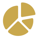 Abstract gold pie chart design