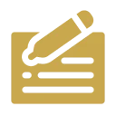 Pencil writing on paper icon